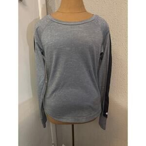 Champion Long Sleeve Gray/Black Workout Top XS Activewear Athleisure Casual